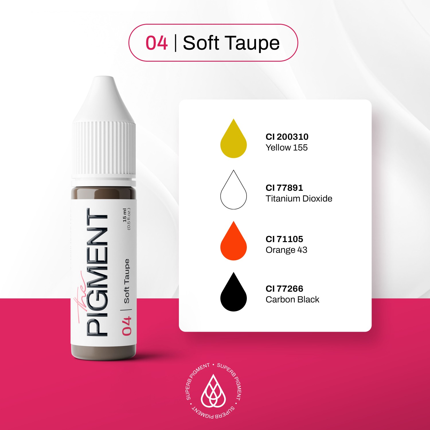 THE PIGMENT წარბის პიგმენტი Soft Taupe 15 მლ.